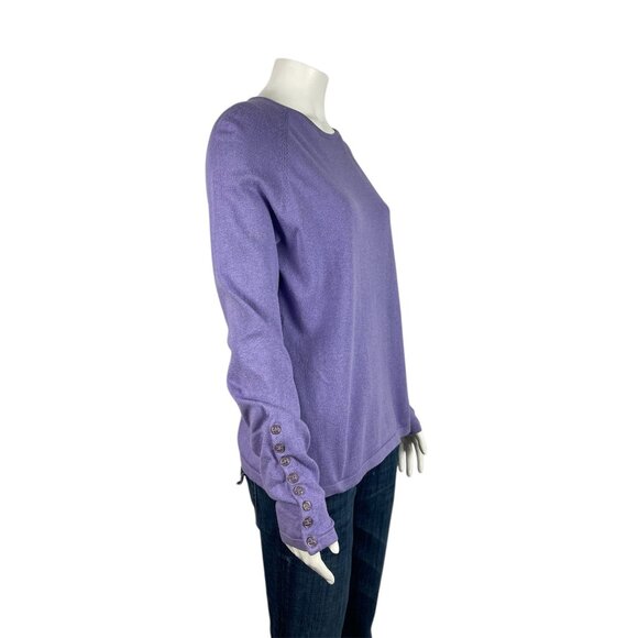 J McLaughlin Lightweight Sweater Medium Purple Crew Neck Long Sleeve - Picture 3 of 8